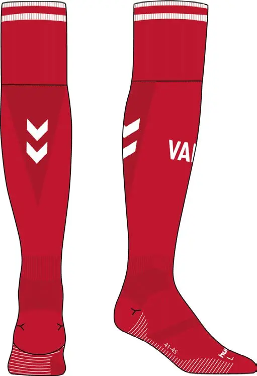 CHAUSSETTES ROUGES DOMICILE VAFC 2024-2025