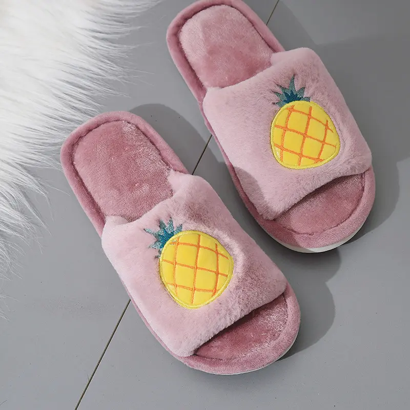 Chaussons femme à motifs fruits et fleurs, tailles 36 à 40