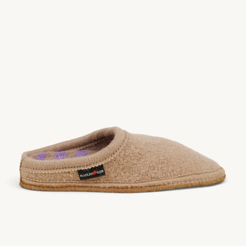 Chaussons STRIPED HAFLINGER Femme Beige