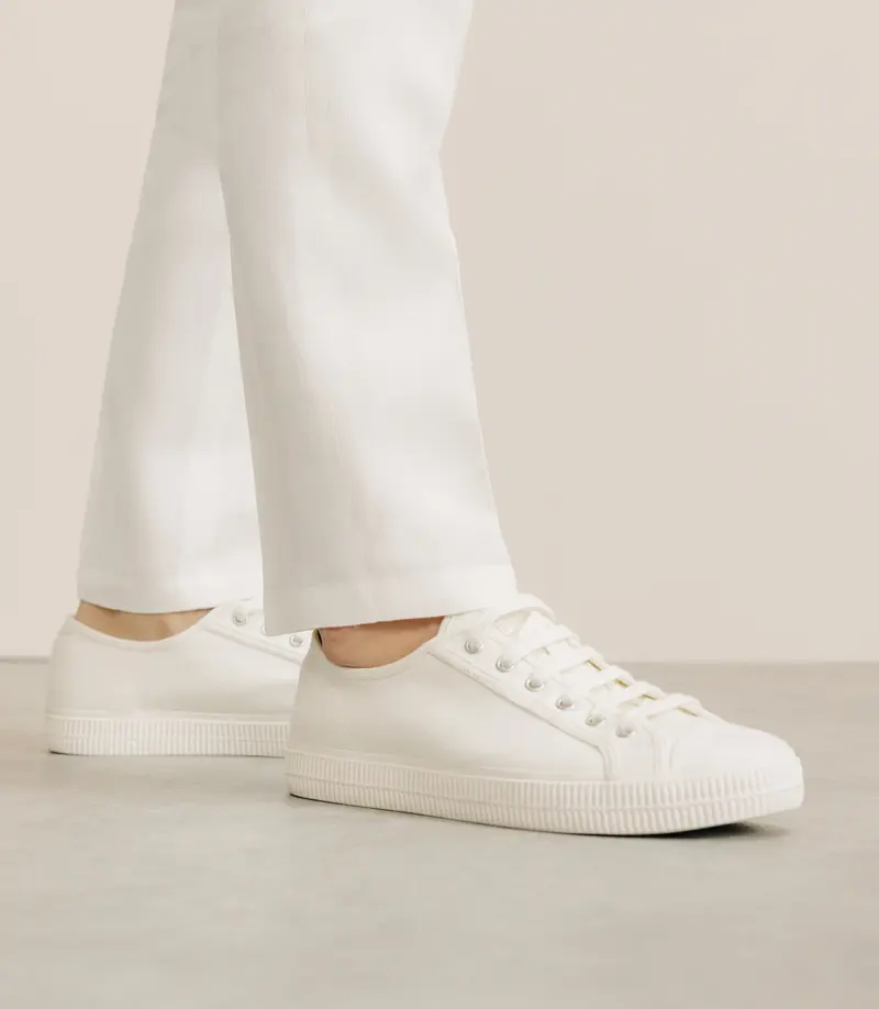 Chaussures baskets en toile écru