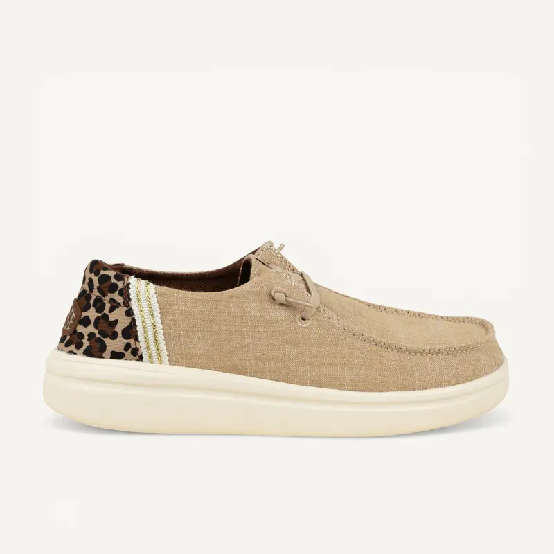 Chaussures bateau 43780 - WENDY RISE ANIMAL HEYDUDE Femme Beige