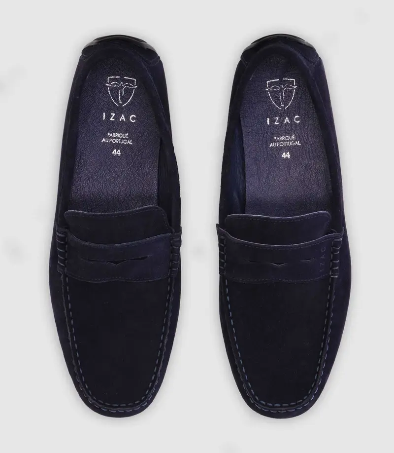 Chaussures bateau en daim marine