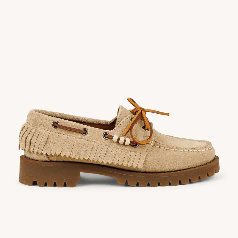 Chaussures bateau RANGER FRINGE SEBAGO Femme Beige