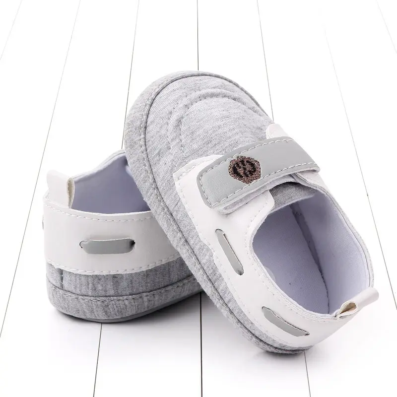 Chaussures bébé en coton à scratch et semelle souple