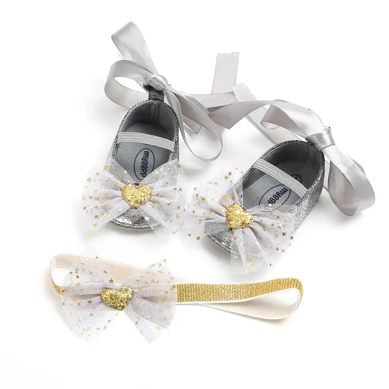 Chaussures bébé fille en simili cuir, style princesse