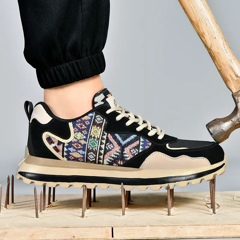 Chaussures de sécurité pour hommes, baskets de travail légères et confortables avec embout en acier, respirantes et antidérapantes