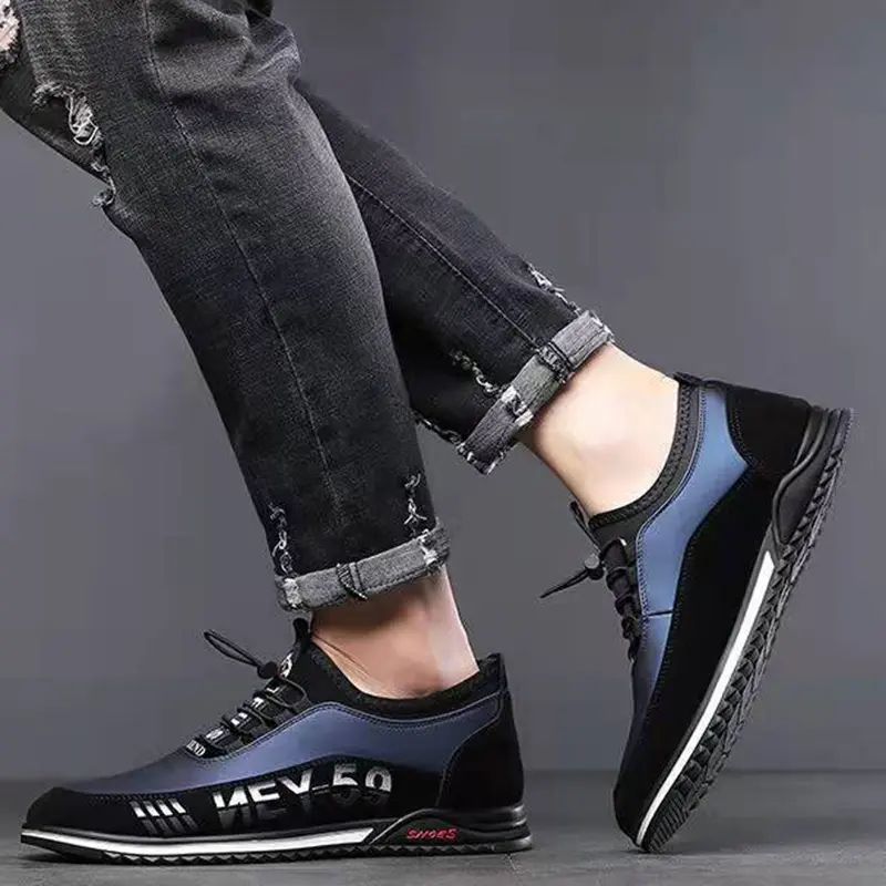 Chaussures décontractées basses pour homme, bleu ou noir