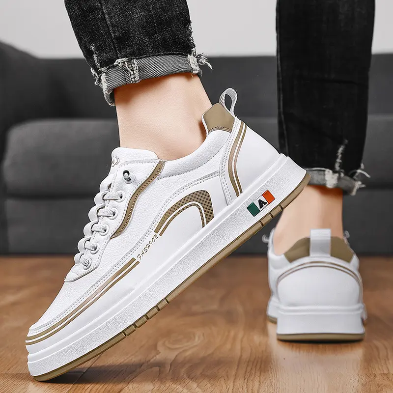 Chaussures Décontractées en Cuir pour Hommes avec Semelles Souples