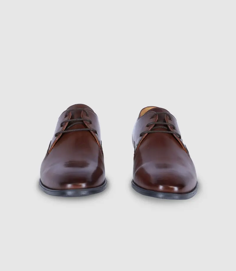 Chaussures derby en cuir marron