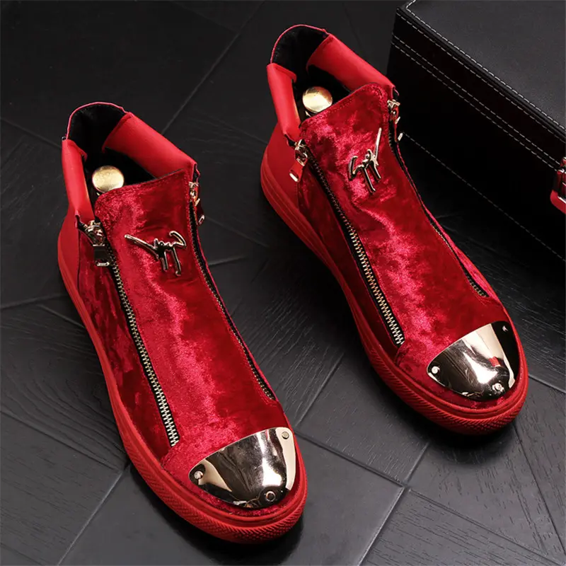 Chaussures Hiver Homme Fourrées Style Coréen – Suède Zipper