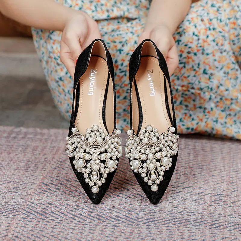 Chaussures plates femme à motif décoratif – Mi-saison