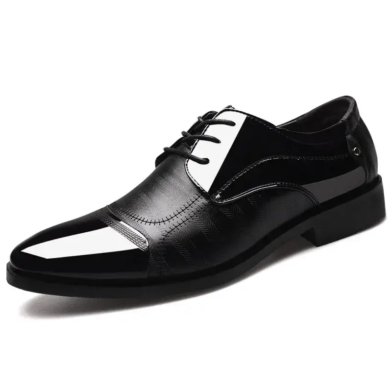 Chaussures provoqué en cuir décontractées pour hommes, chaussures formelles, chaussures trempées, noir, marron, anglais, luxe, bureau, fête, élégant