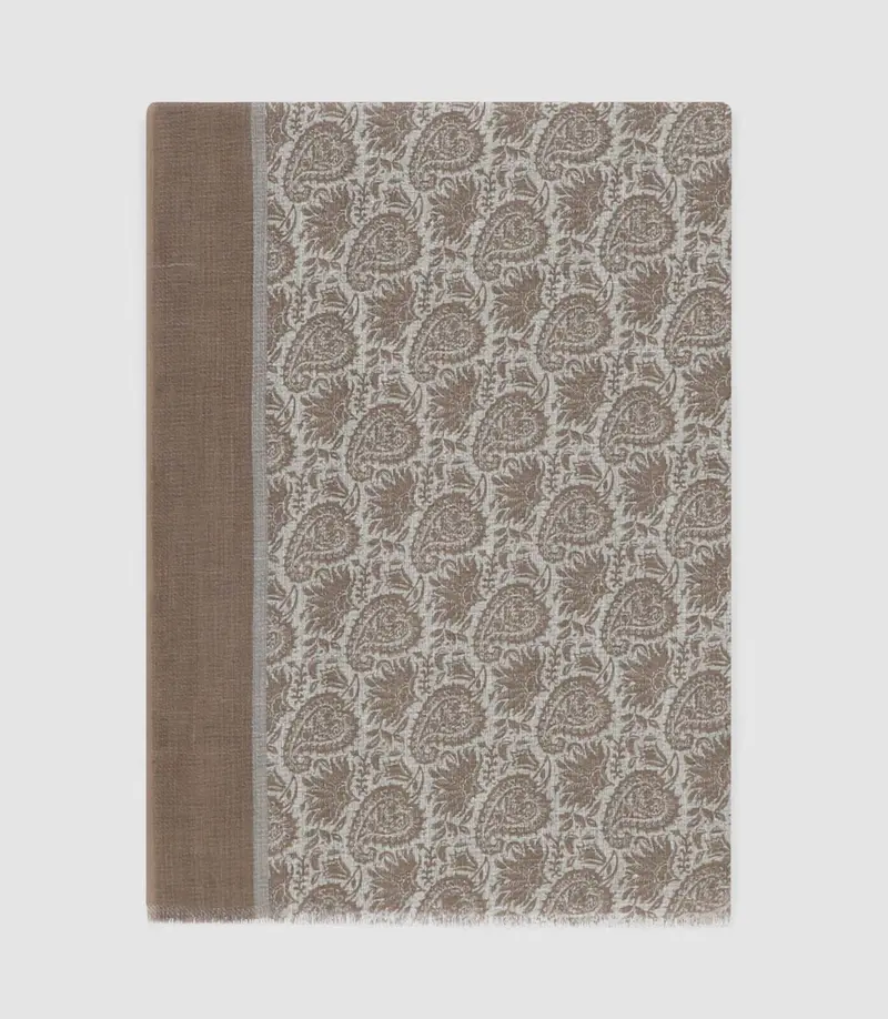 Chèche à imprimé beige AZIA