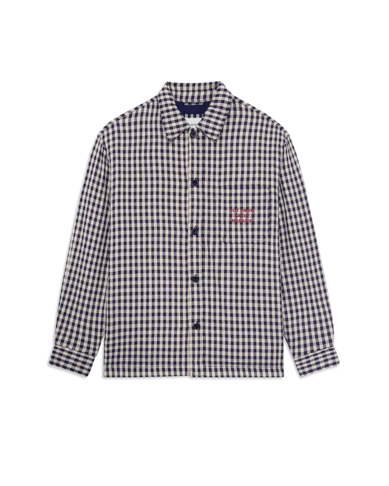 Check Overshirt With Slogan