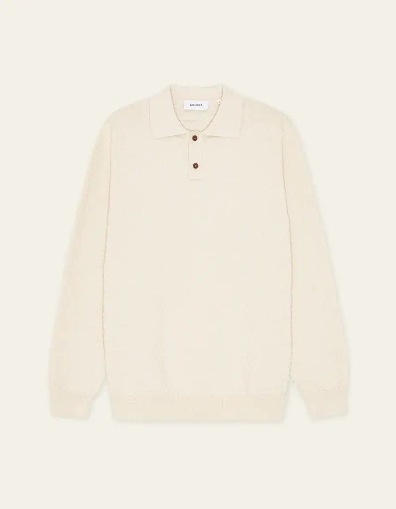CHECK STRUCTURE KNITTED LS POLO