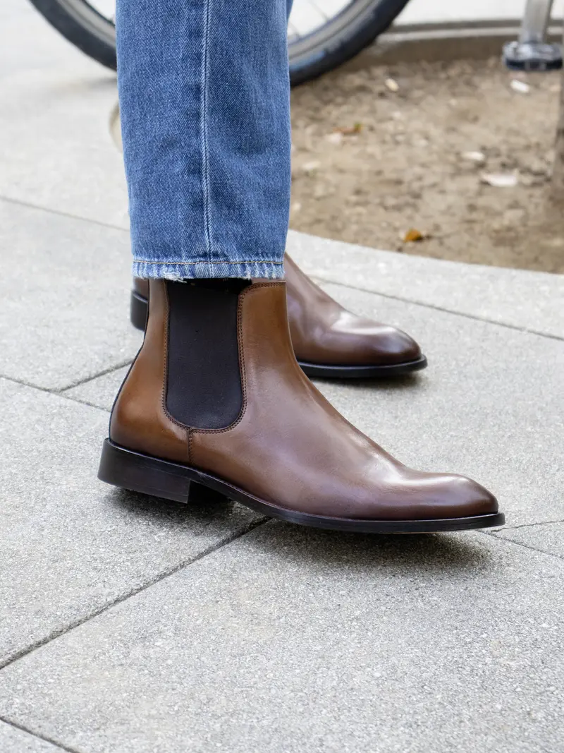 Chelsea boots cuir cognac