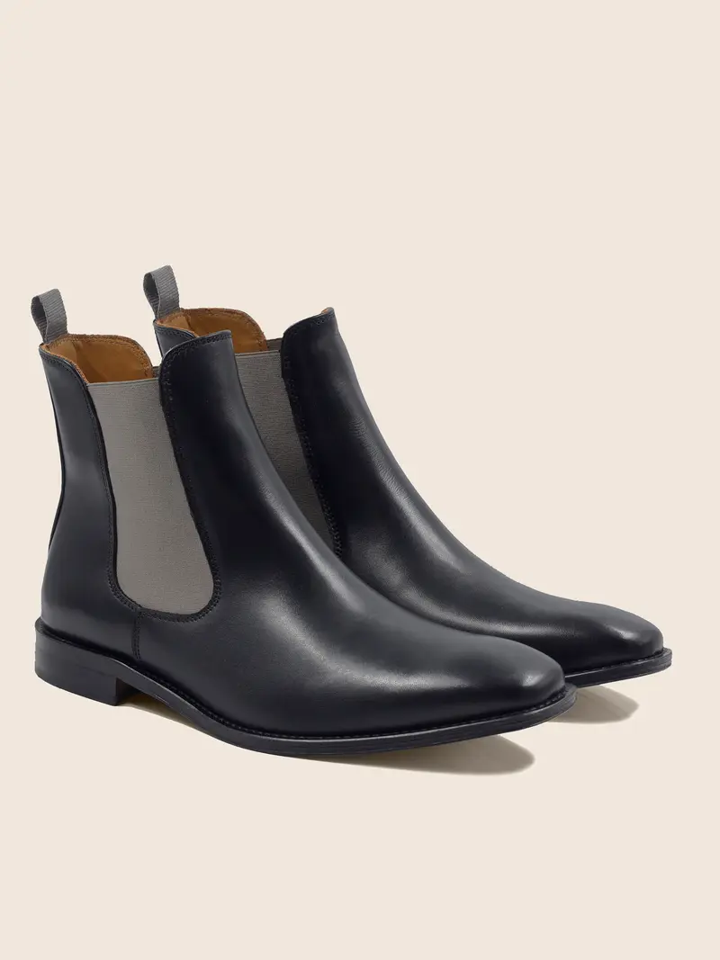 Chelsea boots cuir noir gris