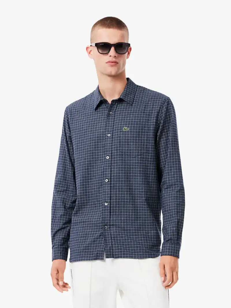 Chemise à carreaux Lacoste marine