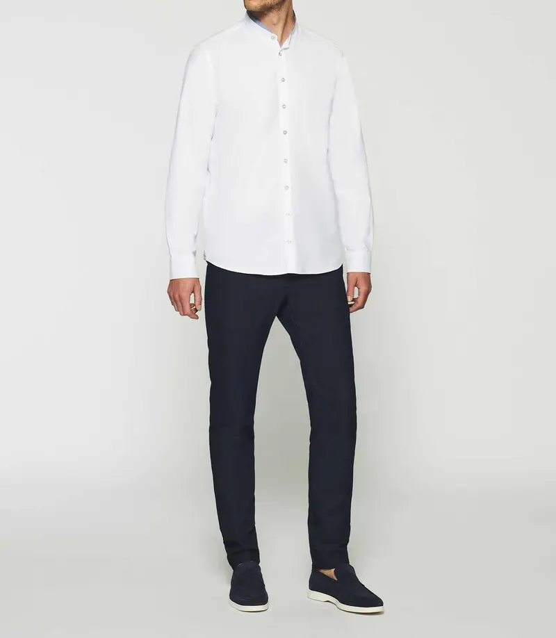 Chemise à coudières blanche et marine KENNY