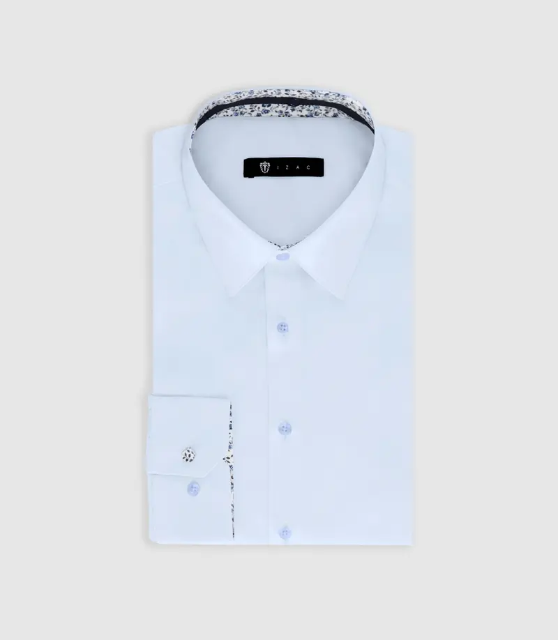 Chemise à imprimé fantaisie bleu ciel PAO
