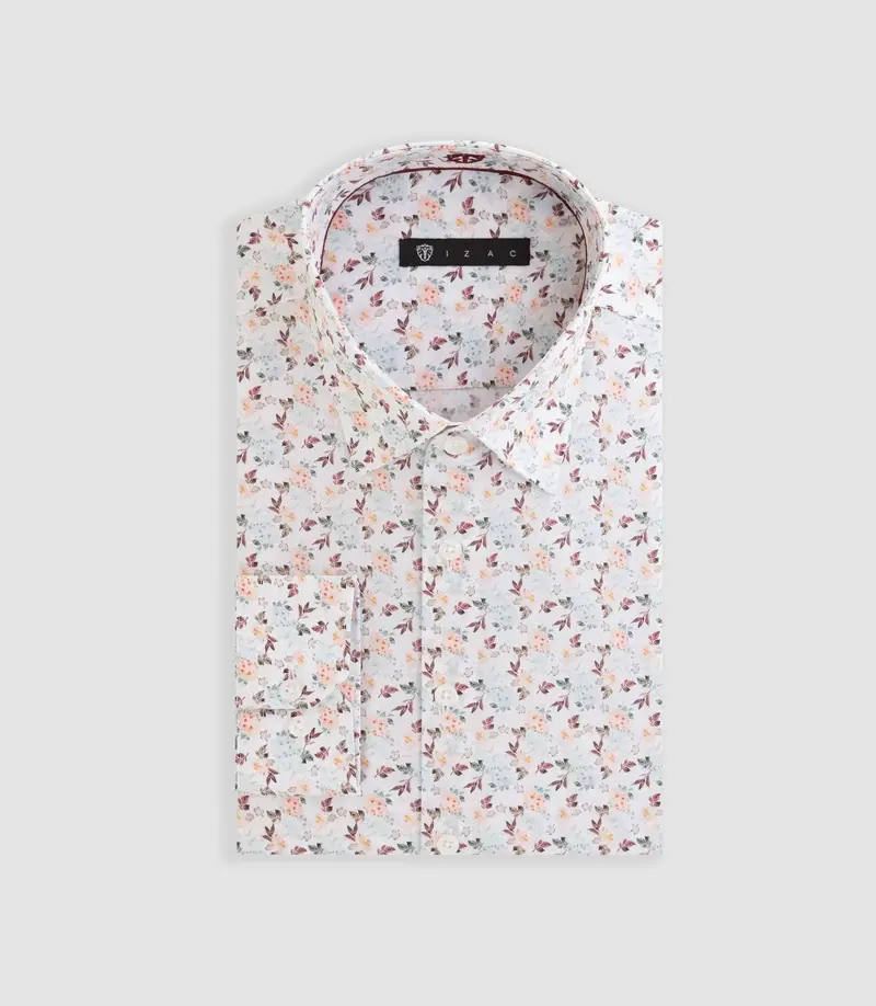 Chemise à imprimé floral blanc "Deus"