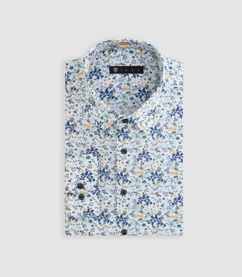 Chemise à imprimé floral marine "Darius"