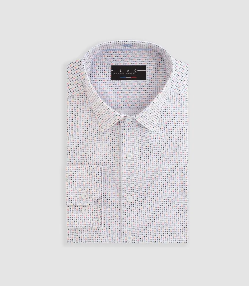 Chemise à imprimé geometrique blanche "Dave"