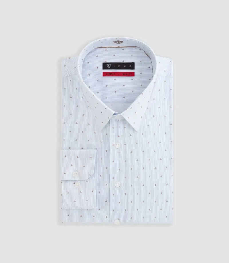 Chemise à imprimé micro motif ciel "Destin"