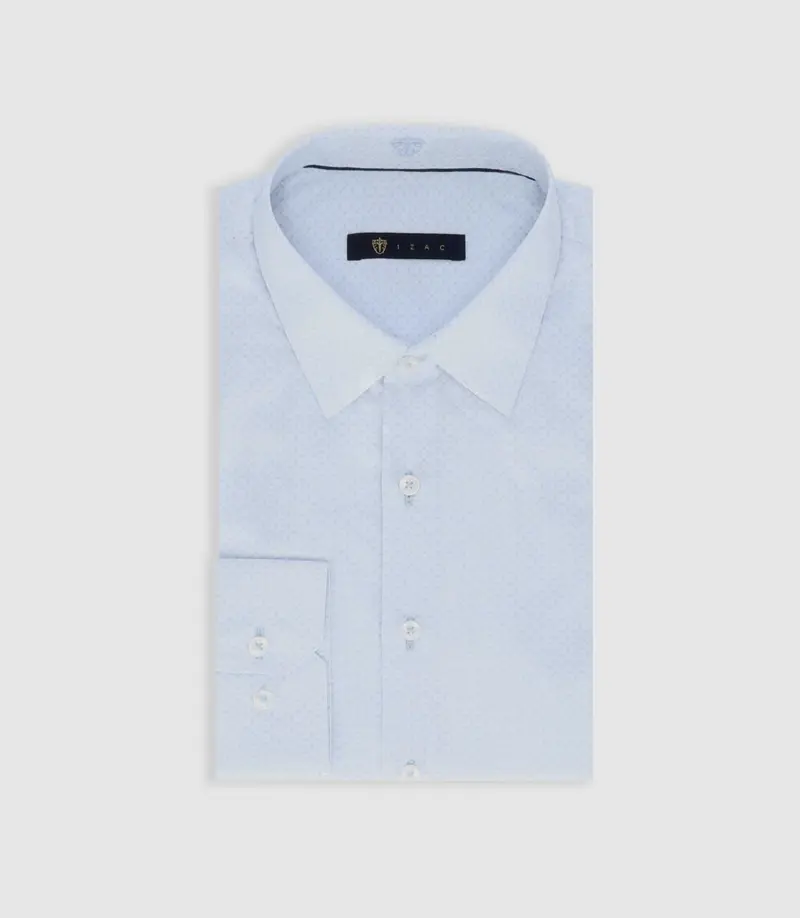 Chemise à imprimé micro motifs ciel PABLITO