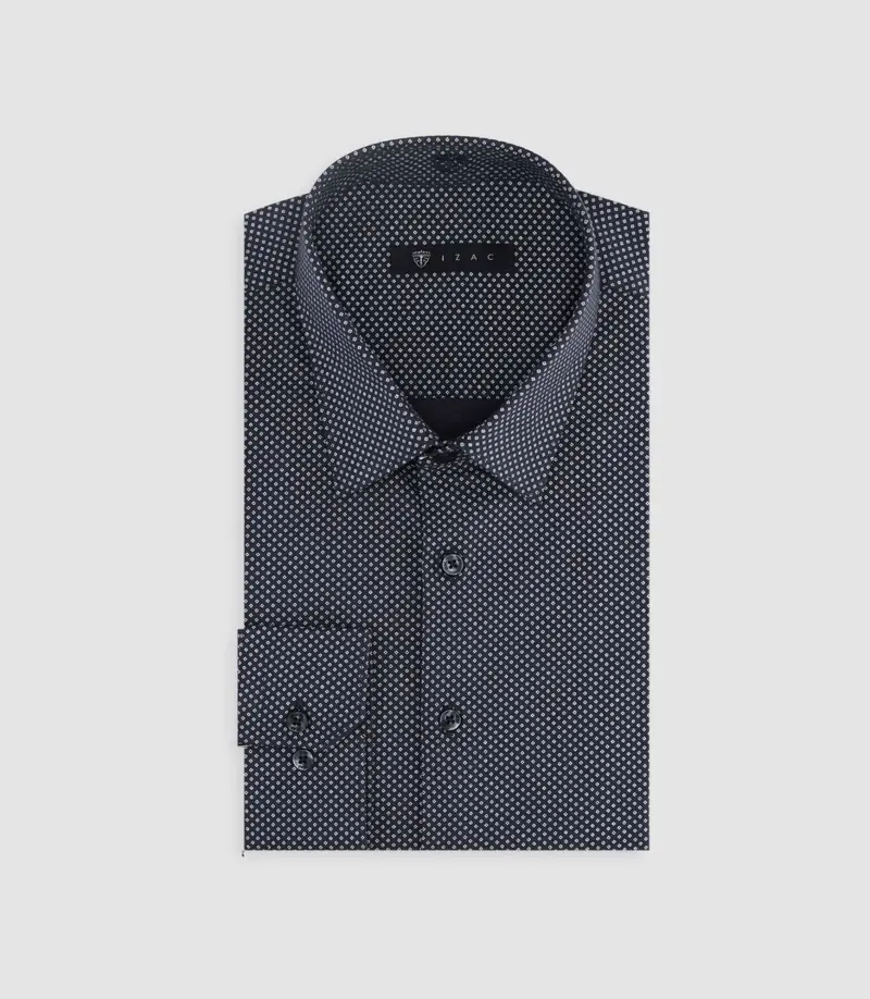 Chemise à imprimé micro motifs marine MARCEAU