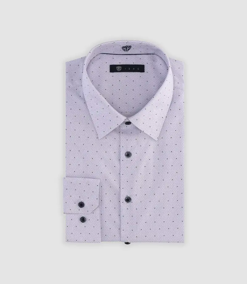 Chemise à imprimé micro motifs parme MARLOW