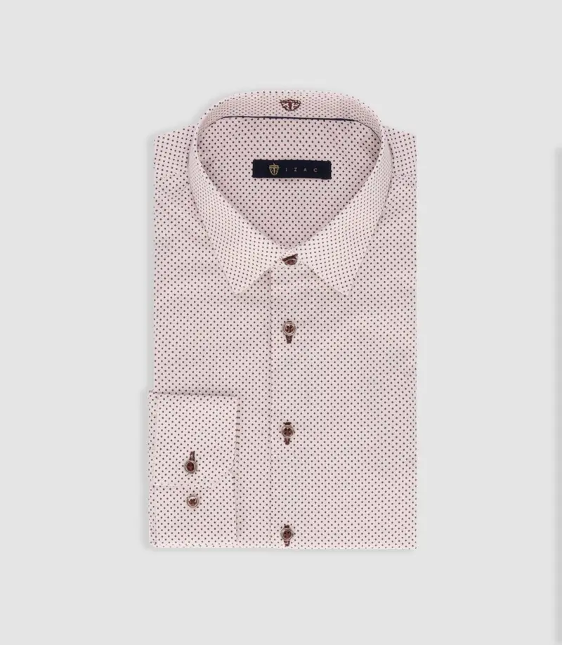 Chemise à imprimé pois bordeaux PARKER