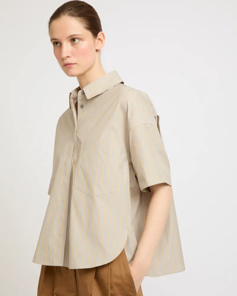 Chemise à manches courtes en popeline