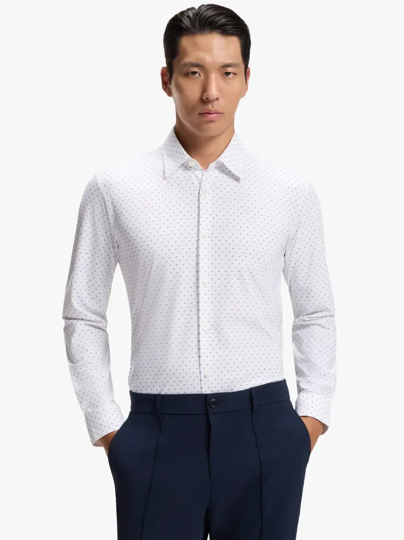 Chemise à motifs BOSS bleue