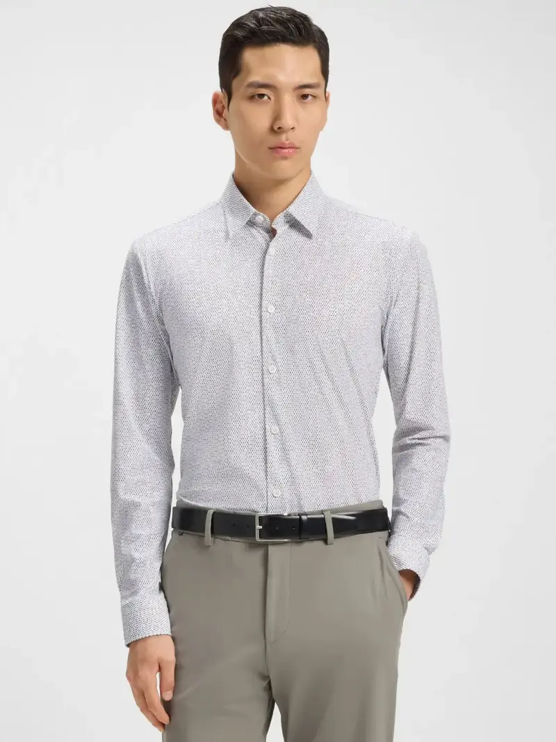 Chemise à motifs BOSS verte