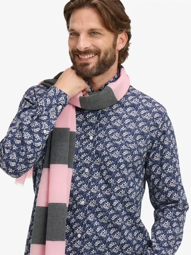 Chemise à motifs Eden Park bleu en coton