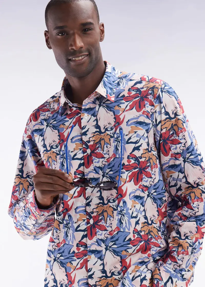 Chemise à motifs Eden Park rose