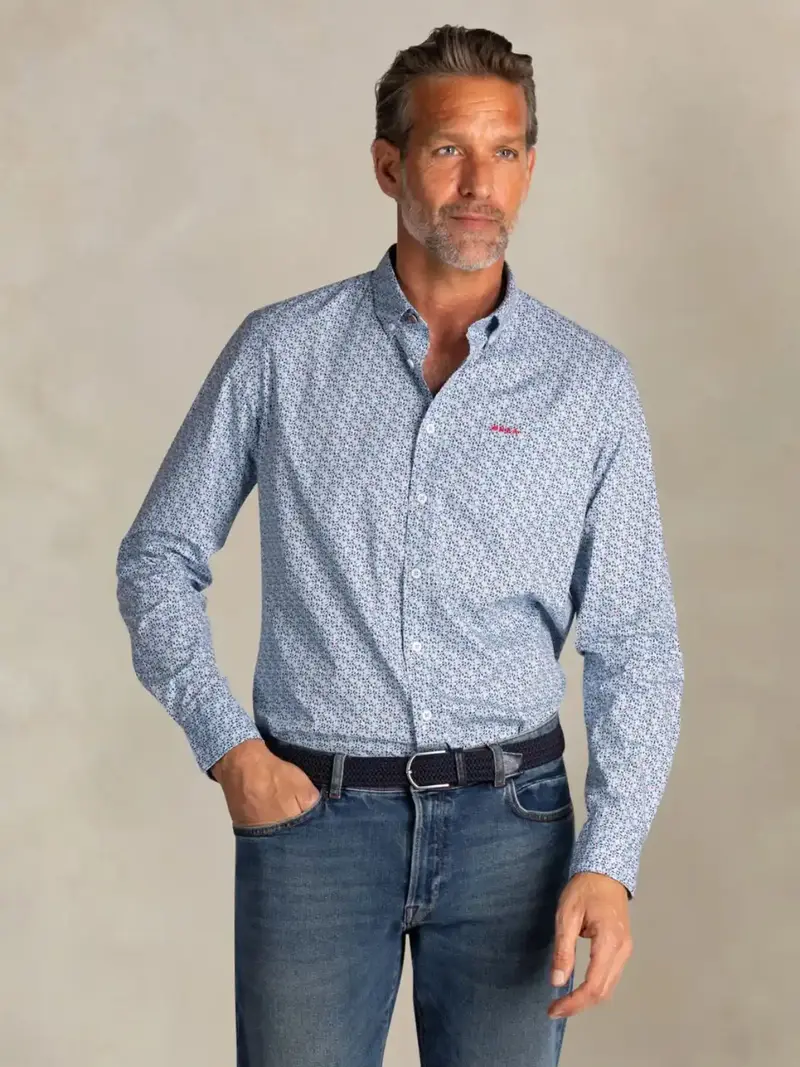 Chemise à motifs NZA bleue