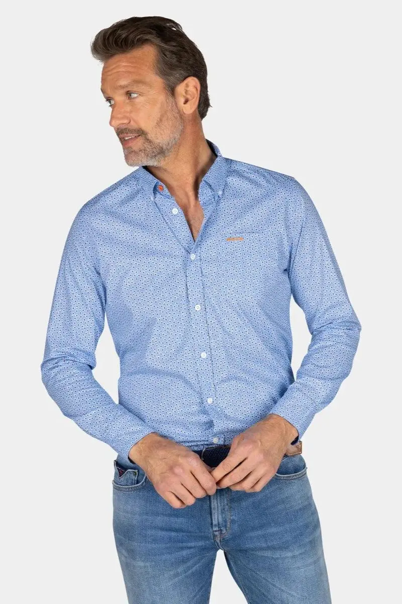 Chemise à motifs NZA bleue