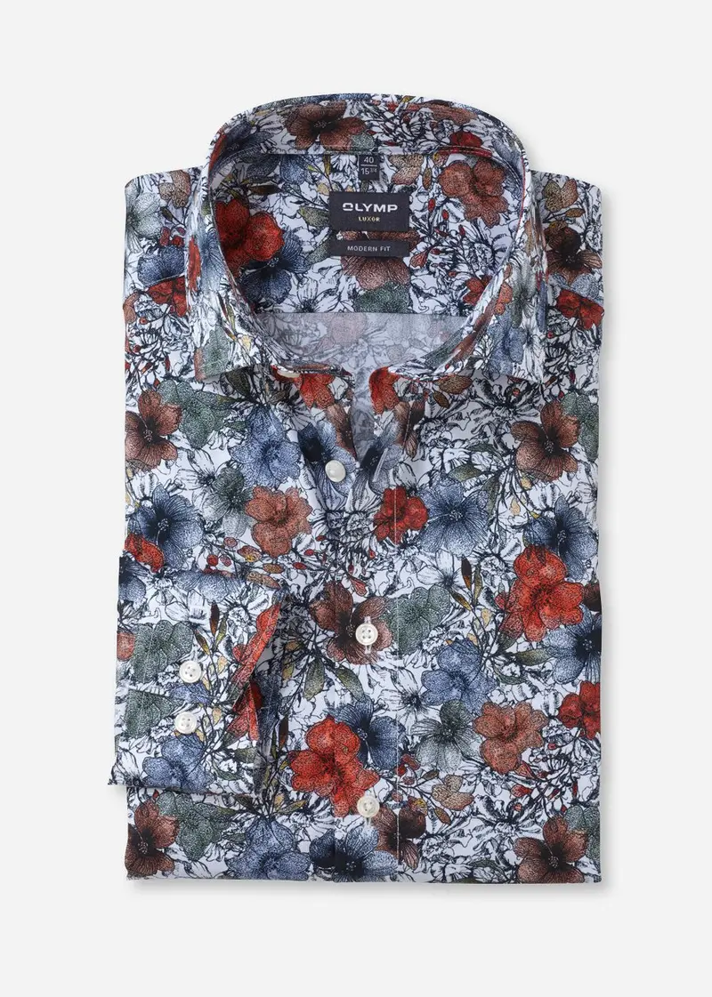 Chemise à motifs OLYMP bleue
