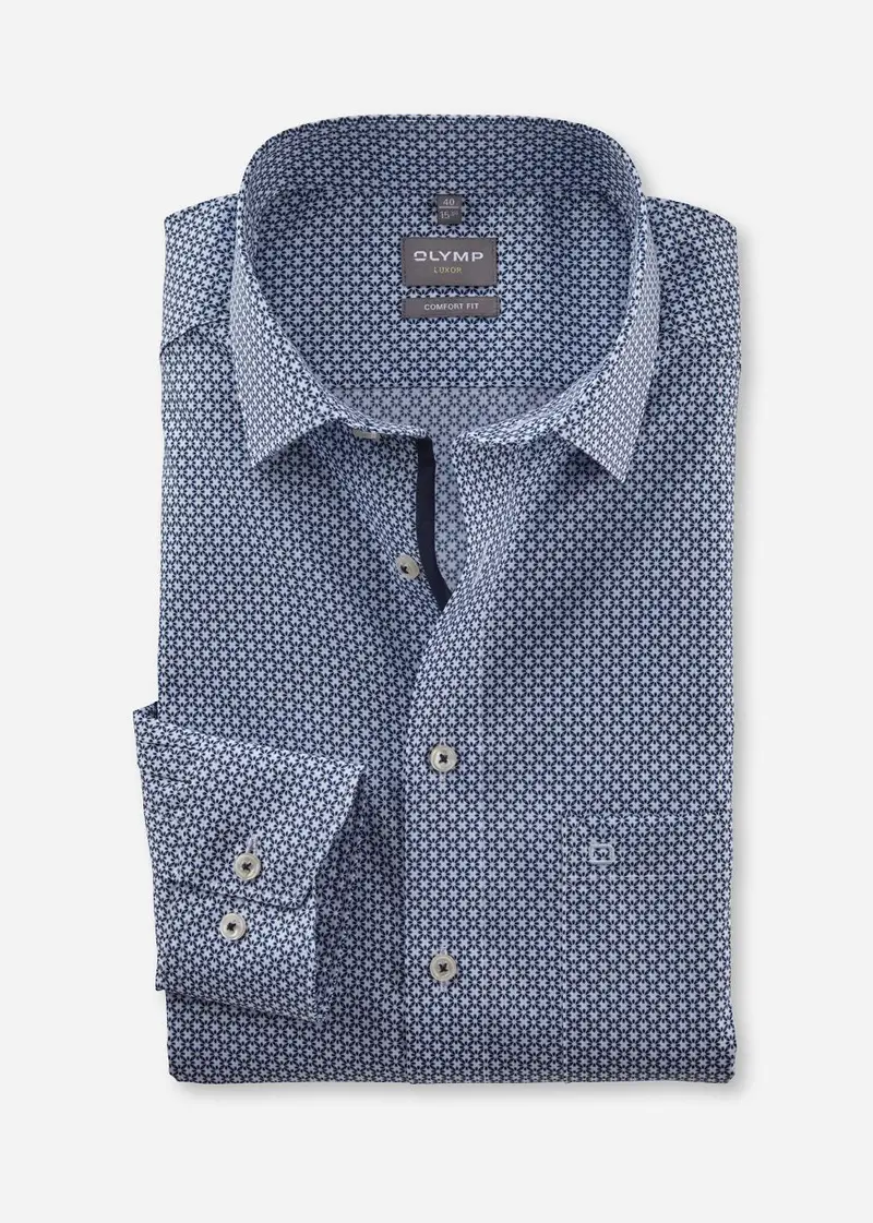Chemise à motifs OLYMP bleue