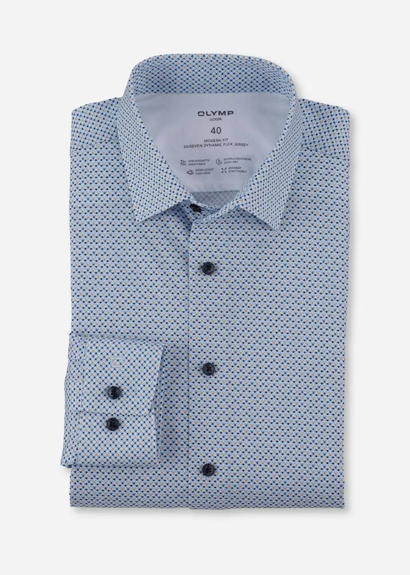 Chemise à motifs OLYMP bleue