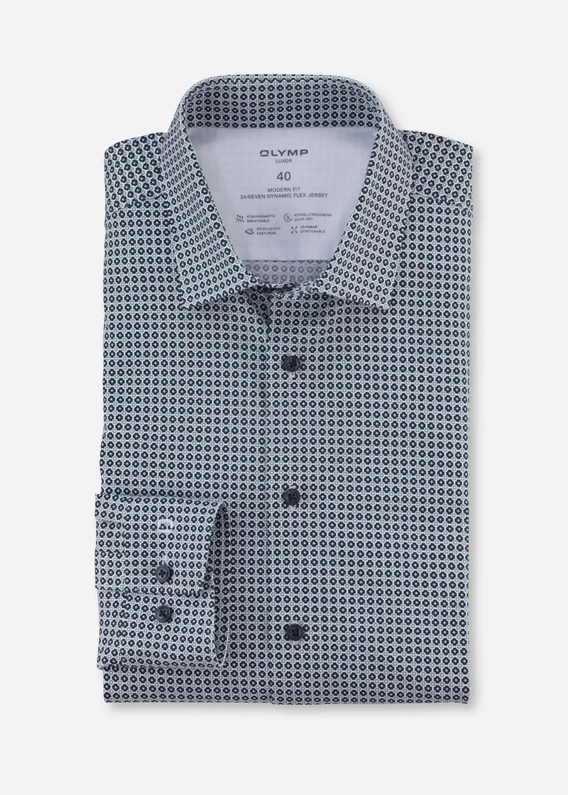 Chemise à motifs OLYMP marine