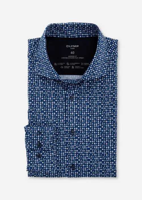 Chemise à motifs OLYMP marine