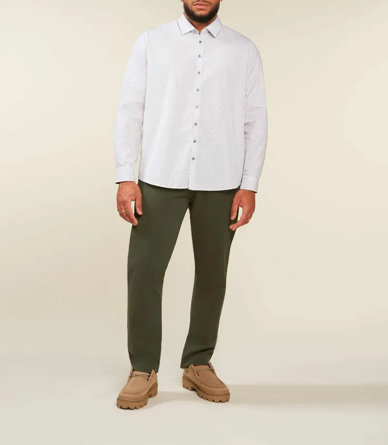Chemise à rayures blanche et kaki JULESBT