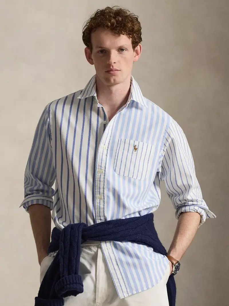 Chemise à rayures Ralph Lauren bleue