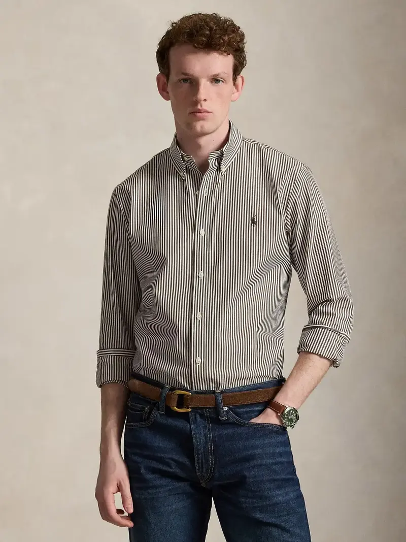 Chemise à rayures Ralph Lauren marron