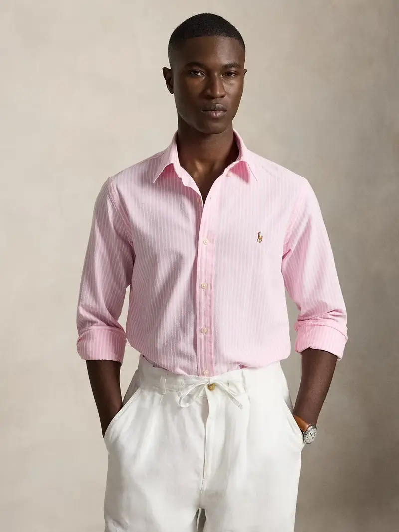 Chemise à rayures Ralph Lauren rose