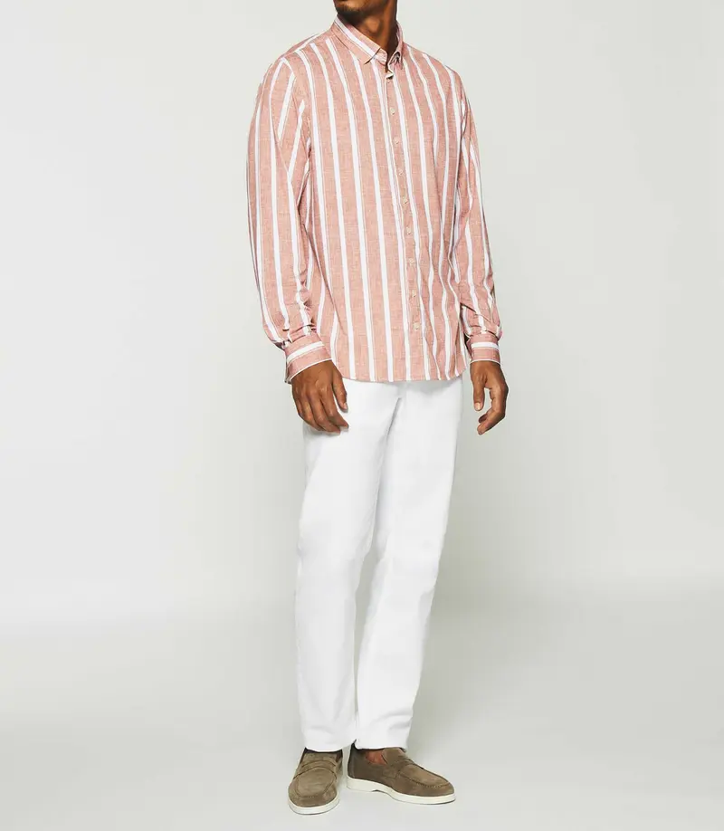 Chemise à rayures terracotta KYLE