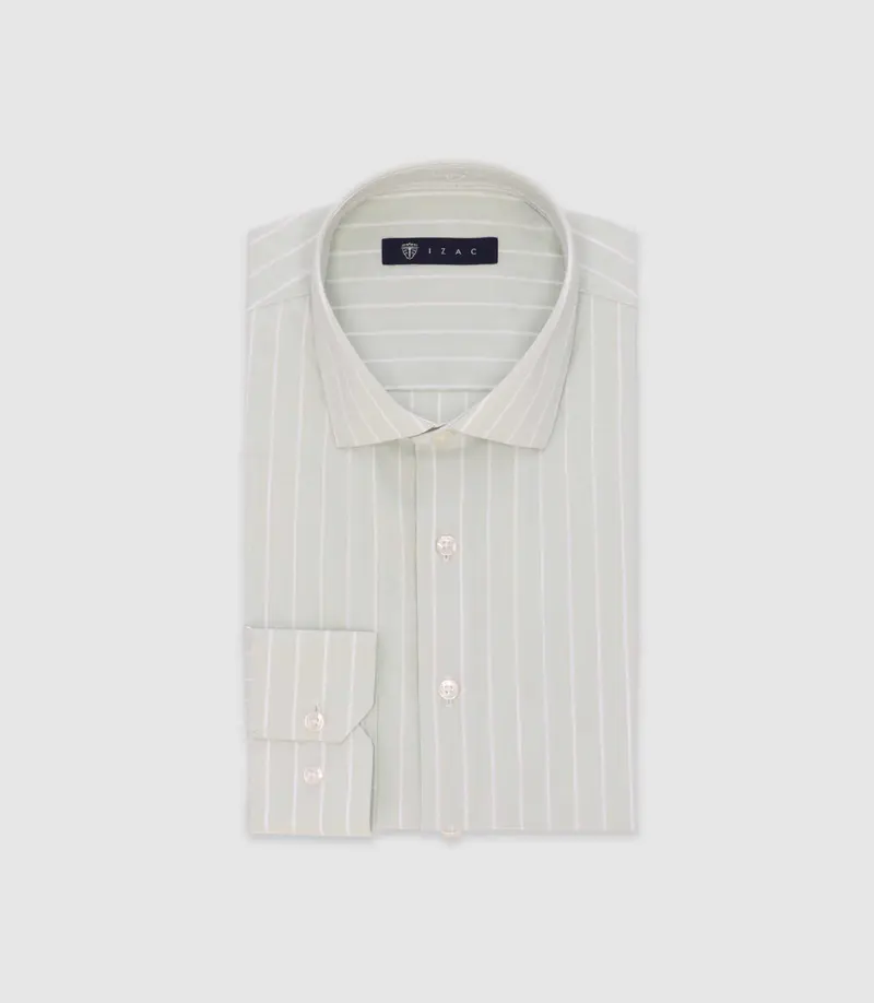 Chemise à rayures vert clair